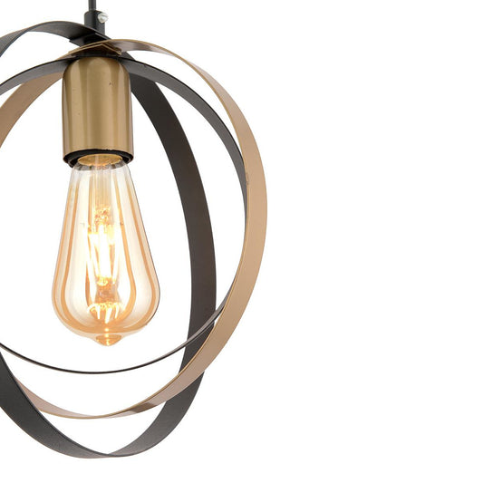 Φωτιστικό Κρεμαστό AVAN Μαύρο Μέταλλο 25x70cm - Hippiehome.gr