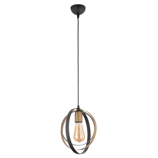 Φωτιστικό Κρεμαστό AVAN Μαύρο Μέταλλο 25x70cm - Hippiehome.gr