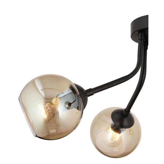 Φωτιστικό Κρεμαστό DAV Πολύφωτο Μαύρο Μέταλλο/Γυαλί 66x32cm - Hippiehome.gr