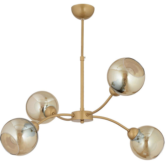 Φωτιστικό Κρεμαστό ECV Πολύφωτο Αντικέ/Μελί Μέταλλο/Γυαλί 75x60cm - Hippiehome.gr