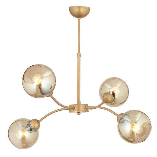 Φωτιστικό Κρεμαστό ECV Πολύφωτο Αντικέ/Μελί Μέταλλο/Γυαλί 75x60cm - Hippiehome.gr