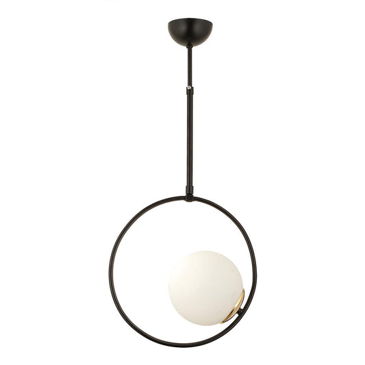 Φωτιστικό Κρεμαστό ER Μαύρο/Λευκό Μέταλλο/Γυαλί 30x70cm - Hippiehome.gr