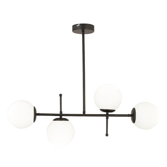 Φωτιστικό Κρεμαστό GUN Πολύφωτο Μαύρο/Λευκό Μέταλλο/Γυαλί 85x67cm - Hippiehome.gr