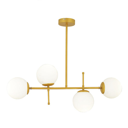 Φωτιστικό Κρεμαστό GUN Πολύφωτο Χρυσό/Λευκό Μέταλλο/Γυαλί 85x67cm - Hippiehome.gr