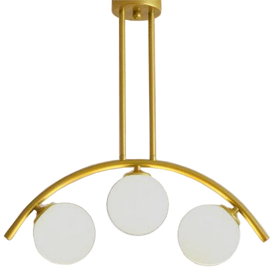 Φωτιστικό Κρεμαστό FRAL Τρίφωτο Αντικέ/Λευκό Μέταλλο/Γυαλί 60x60cm - Hippiehome.gr