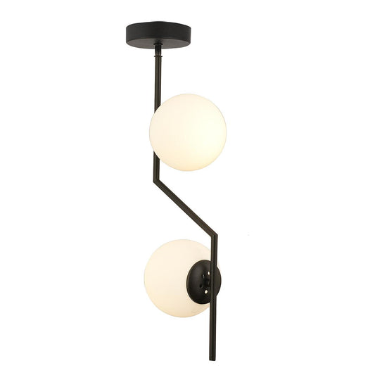 Φωτιστικό Κρεμαστό DEU Μαύρο/Λευκό Μέταλλο/Γυαλί 25x90cm - Hippiehome.gr