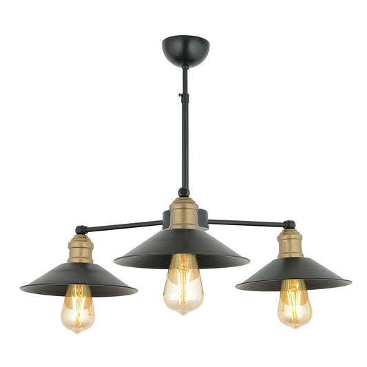 Φωτιστικό Κρεμαστό YAN Τρίφωτο Μαύρο Μέταλλο 22x65cm - Hippiehome.gr