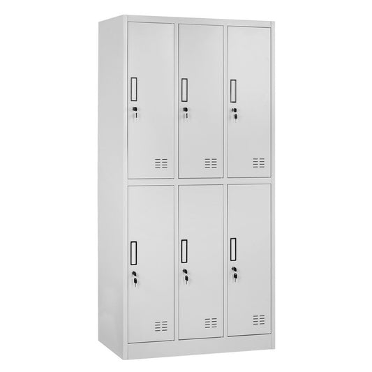 Φοριαμός 6 Θέσεων EARNIL Ανοιχτό Γκρι Μέταλλο 90x45x185cm - Hippiehome.gr