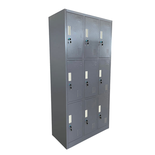 Φοριαμός 9 Θέσεων EARNUR Σκούρο Γκρι Μέταλλο 90x45x185cm - Hippiehome.gr