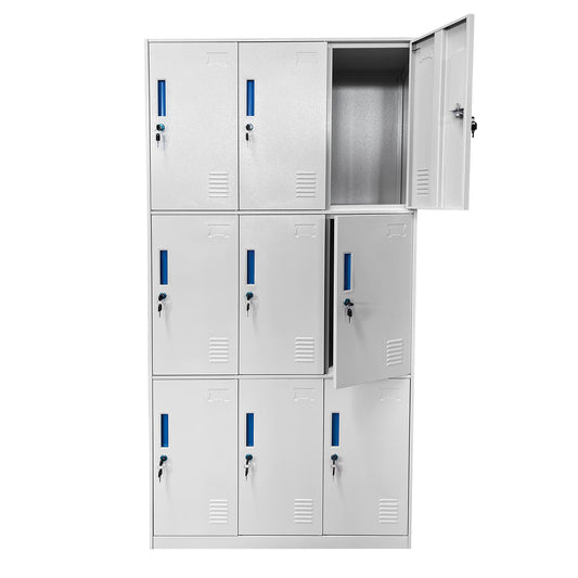 Φοριαμός 9 Θέσεων ELDAR Ανοιχτό Γκρι Μέταλλο 90x45x185cm - Hippiehome.gr