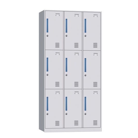 Φοριαμός 9 Θέσεων ELDAR Ανοιχτό Γκρι Μέταλλο 90x45x185cm - Hippiehome.gr