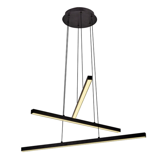 Φωτιστικό Κρεμαστό MOSETEN Τρίφωτο Μαύρο Μέταλλο/Αλουμίνιο 66x120cm - Hippiehome.gr