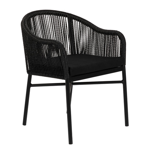 Πολυθρόνα Κήπου KAGERA Μαύρο Αλουμίνιο/Rattan 57x58x77cm - Hippiehome.gr