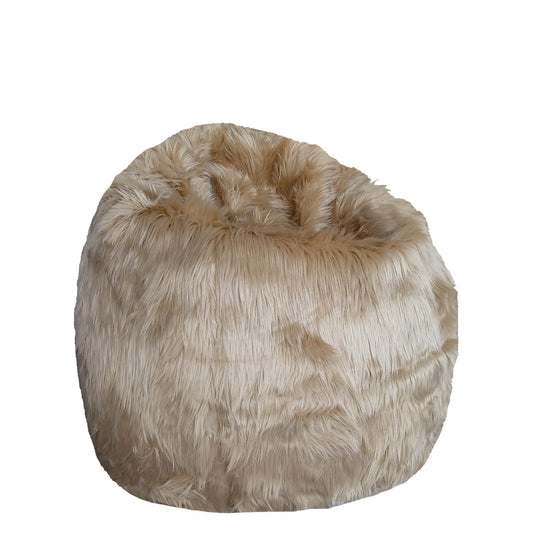 Πουφ Πολυθρόνα LENDA Αποσπώμενο Κάλυμμα Camel Συνθετική Γούνα 70x110cm - Hippiehome.gr