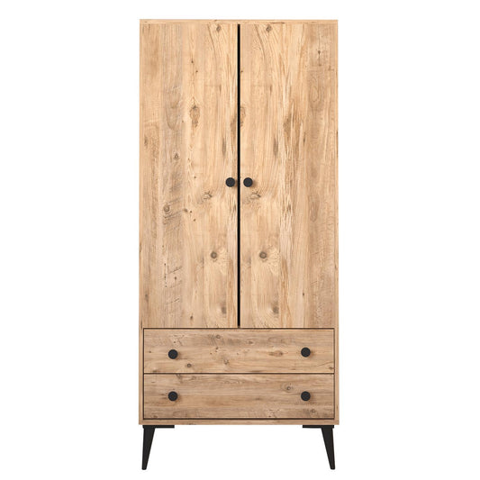 Ντουλάπα Δίφυλλη AMARI Δρυς Μοριοσανίδα 82x48x180cm - Hippiehome.gr