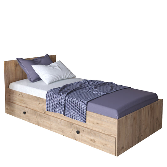 Κρεβάτι Μονό AMARI Βελανιδί Μοριοσανίδα 200x98cm - Hippie Home 