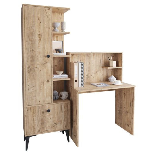 Γραφείο Με Ράφια DIALLO Δρυς Μοριοσανίδα 150x50x123cm - Hippiehome.gr