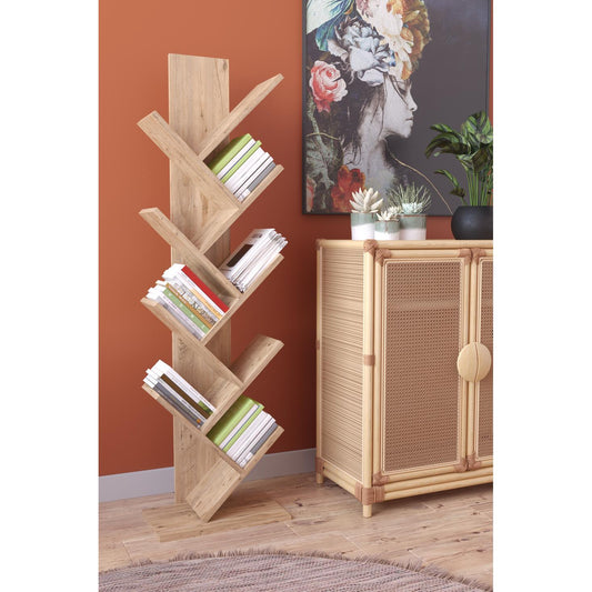 Βιβλιοθήκη AZIZI Δρυς Μοριοσανίδα 35x19.5x130cm - Hippiehome.gr