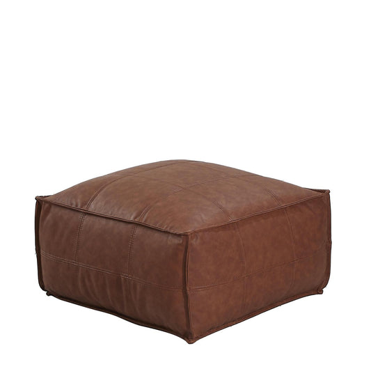 Πουφ OMARI Camel Δέρμα 85x85x39cm - Hippiehome.gr
