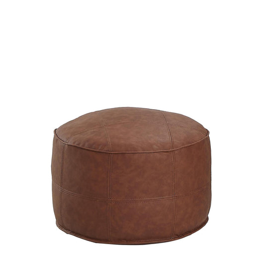 Πουφ AKILA Camel Δέρμα Φ86x39cm - Hippiehome.gr