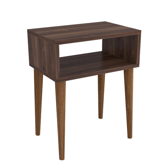 Κομοδίνο GANIRU Καρυδί Μοριοσανίδα/Ξύλο 45x30x60cm - Hippiehome.gr