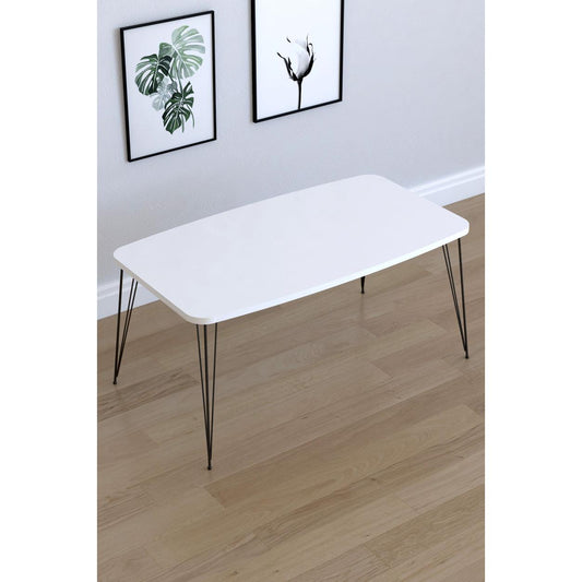 Τραπεζάκι Σαλονιού FEMI Λευκό Μοριοσανίδα/Μέταλλο 50x90x40cm - Hippiehome.gr