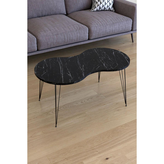 Τραπεζάκι Σαλονιού SADE Μαύρο Μοριοσανίδα/Μέταλλο 41x90x40cm - Hippiehome.gr