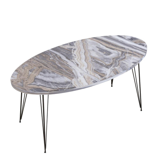 Τραπεζάκι Σαλονιού SEYE Γκρι Μοριοσανίδα/Μέταλλο 45x90x40cm - Hippiehome.gr