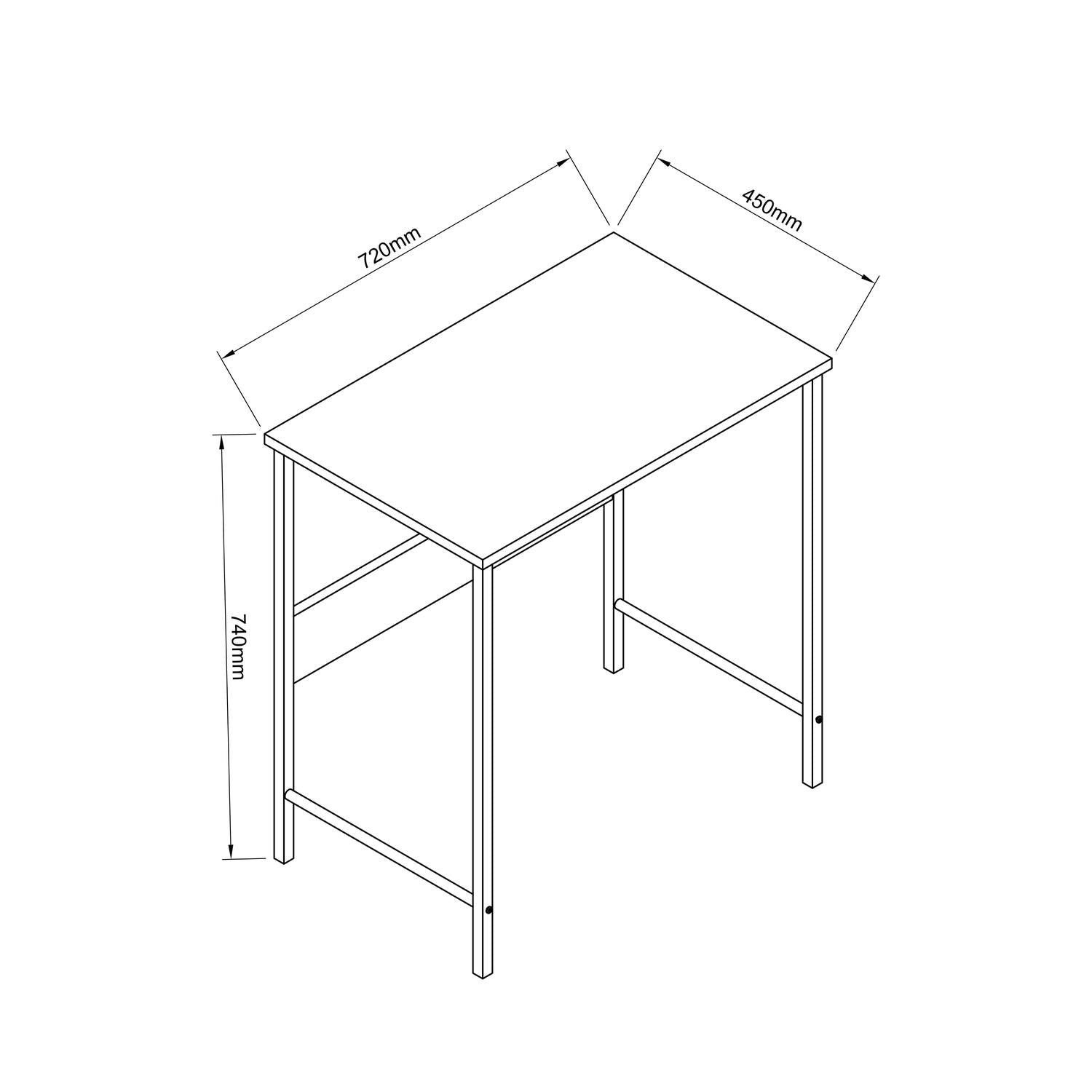 Γραφείο JENSKI Μαύρο/Όψη Μαρμάρου Μέταλλο/Μοριοσανίδα 74x72x45cm - Hippiehome.gr