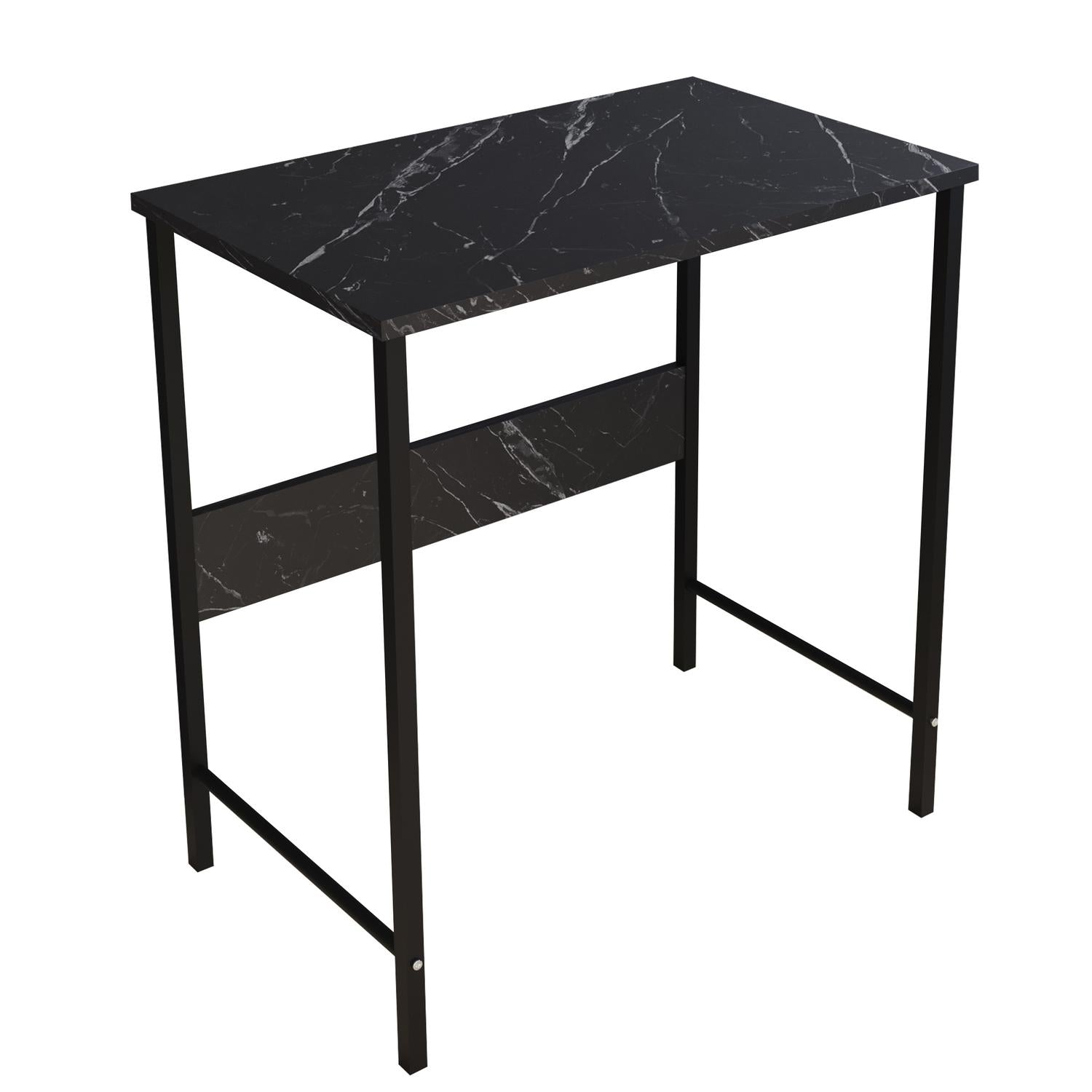 Γραφείο JENSKI Μαύρο/Όψη Μαρμάρου Μέταλλο/Μοριοσανίδα 74x72x45cm - Hippiehome.gr