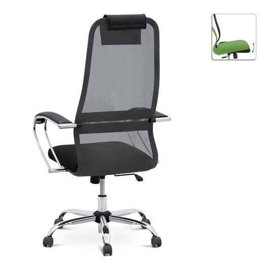 Καρέκλα γραφείου Lord Megapap με ύφασμα Mesh χρώμα γκρι - μαύρο 66,5x70x123/133εκ. - Hippiehome.gr