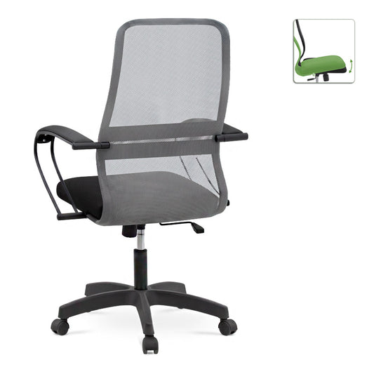 Καρέκλα γραφείου Moonlight Megapap με ύφασμα Mesh χρώμα γκρι - μαύρο 66,5x70x102/112εκ. - Hippiehome.gr