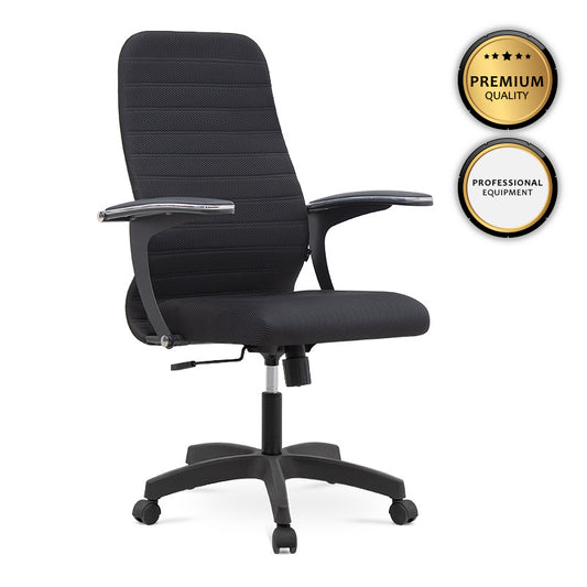 Καρέκλα γραφείου Melani Megapap με διπλό ύφασμα Mesh χρώμα μαύρο 66,5x70x102/112εκ. - Hippie Home 