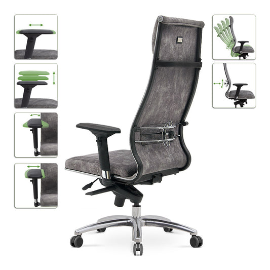 Καρέκλα γραφείου Samurai Lux εργονομική με ύφασμα velour χρώμα marble γκρι 70x70x124/134εκ. - Hippiehome.gr