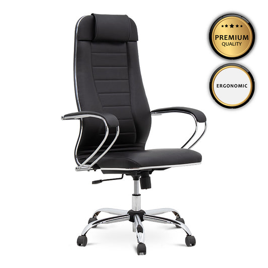 Καρέκλα γραφείου εργονομική Cannon Megapap τεχνόδερμα χρώμα μαύρο 66x63x123/133εκ. - Hippie Home 
