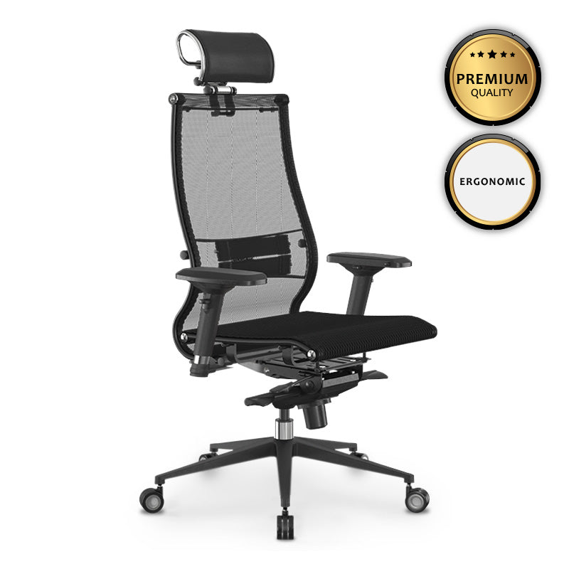 Samurai L2-9D Megapap ergonomic office chair with TS Mesh fabric color black 69x70x125/135cm.