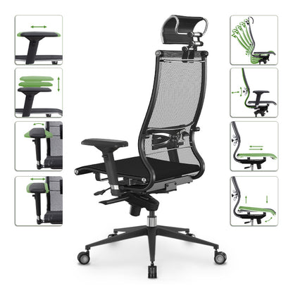 Samurai L2-9D Megapap ergonomic office chair with TS Mesh fabric color black 69x70x125/135cm.