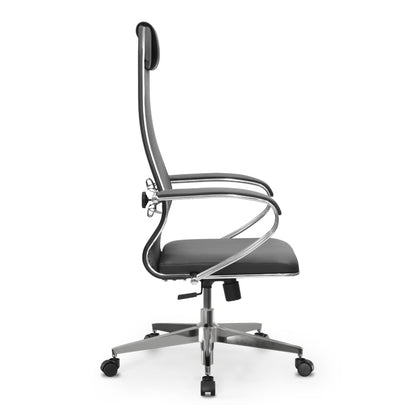 Office chair Sit-1031672 Megapap ergonomic with double Mesh fabric and synthetic leather color black 66x70x118/131cm.