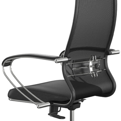 Office chair Sit-1031672 Megapap ergonomic with double Mesh fabric and synthetic leather color black 66x70x118/131cm.