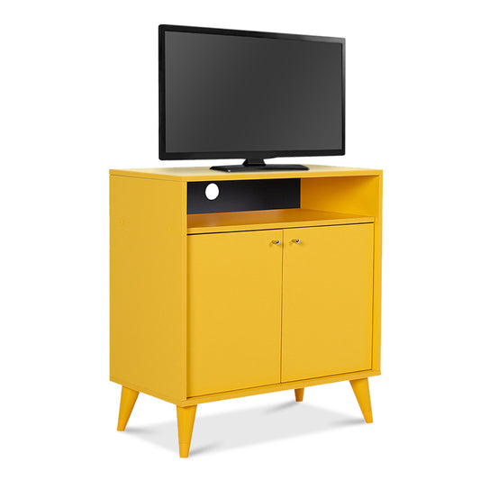 Έπιπλο TV - ντουλάπι - παπουτσοθήκη 6 ζεύγων London Megapap δίφυλλο σε κίτρινο 73x42x79εκ. - Hippiehome.gr