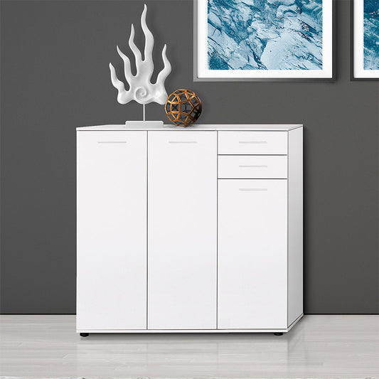 Παπουτσοθήκη - ντουλάπι Trendline Megapap τρίφυλλη με δύο συρτάρια σε λευκό 108x35x108εκ. - Hippiehome.gr