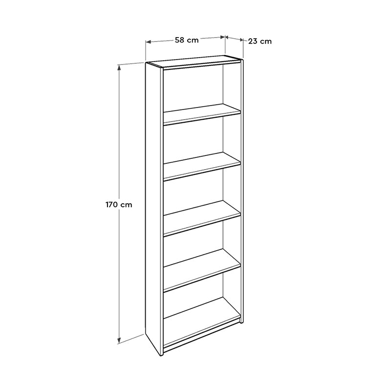 Βιβλιοθήκη Max Megapap σε χρώμα λευκό 58x23x170εκ. - Hippie Home 