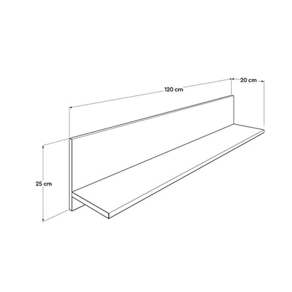 Ραφιέρα τοίχου μελαμίνης Flat Megapap σε χρώμα sonoma 120x20x25εκ. - Hippie Home 