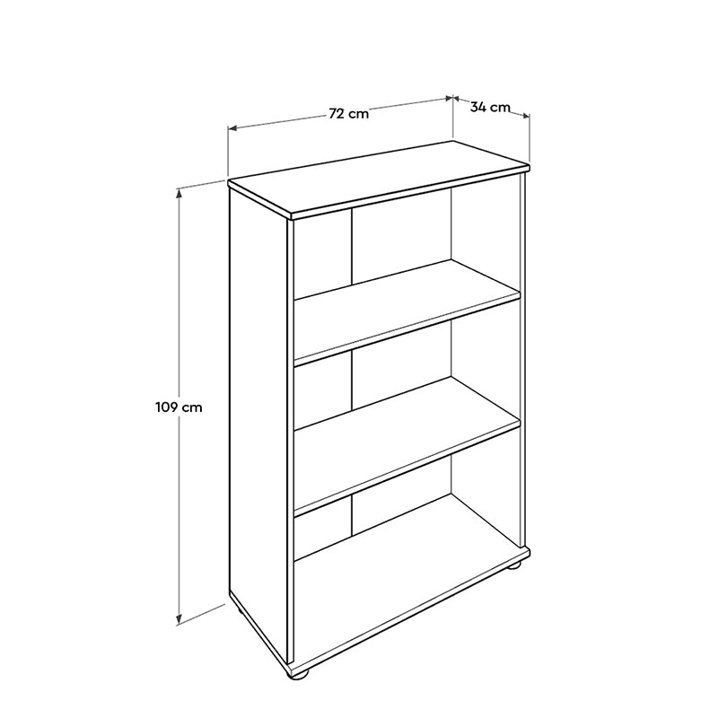 Βιβλιοθήκη Rio Megapap σε χρώμα sonoma 72x34x109εκ. - Hippie Home 