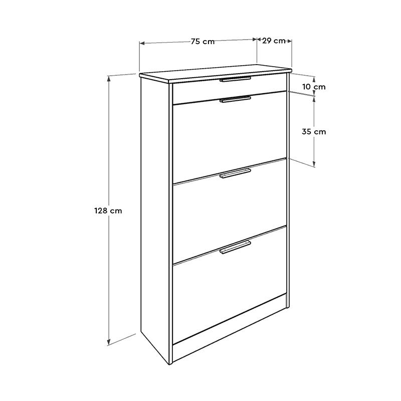 Παπουτσοθήκη Flat Megapap 18 ζεύγων σε χρώμα καρυδί 75x29x128εκ. - Hippie Home 