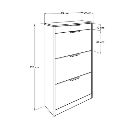 Παπουτσοθήκη Flat Megapap 18 ζεύγων σε χρώμα καρυδί 75x29x128εκ. - Hippie Home 