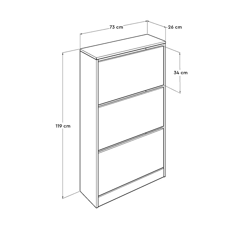 Παπουτσοθήκη Flat Duo Megapap 18 ζεύγων σε χρώμα λευκό 73x26x119εκ. - Hippie Home 