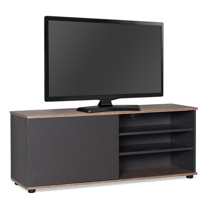 Έπιπλο TV Flat Line Plus Megapap σε ανθρακί - latte χρώμα 120x35x48εκ. - Hippie Home 