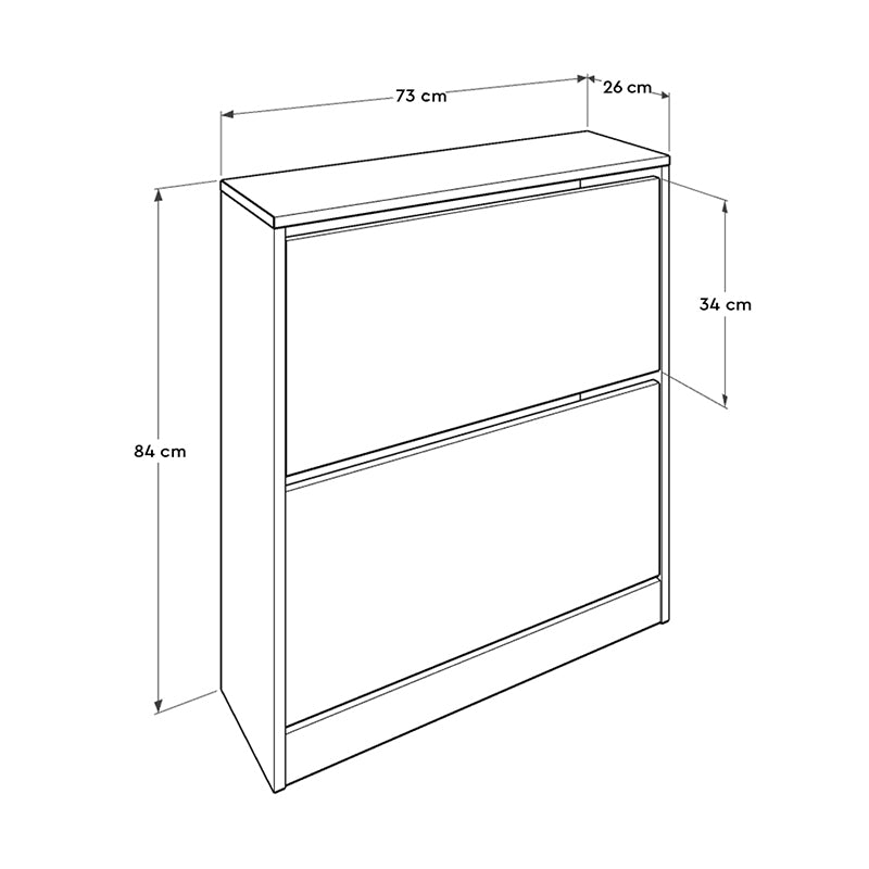 Παπουτσοθήκη Flat Duo Megapap 12 ζεύγων σε χρώμα λευκό 73x26x84εκ. - Hippie Home 