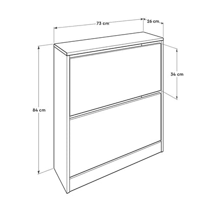 Παπουτσοθήκη Flat Duo Megapap 12 ζεύγων σε χρώμα λευκό 73x26x84εκ. - Hippie Home 